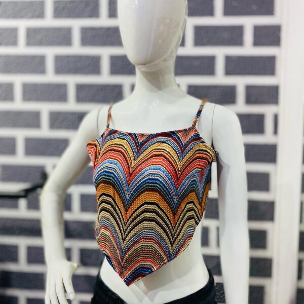 Women Stunning Printed Scarf Top with Backless
