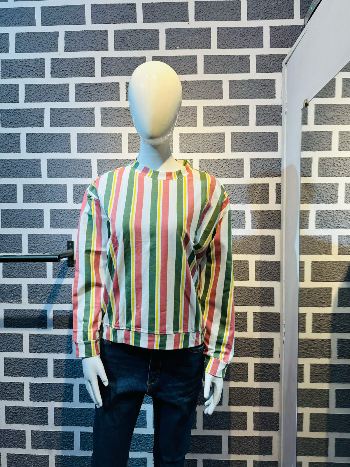 White Stripe oversize drop Shoulder T-shirt