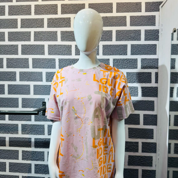 Pink oversize Printed T-shirt Half Sleeve