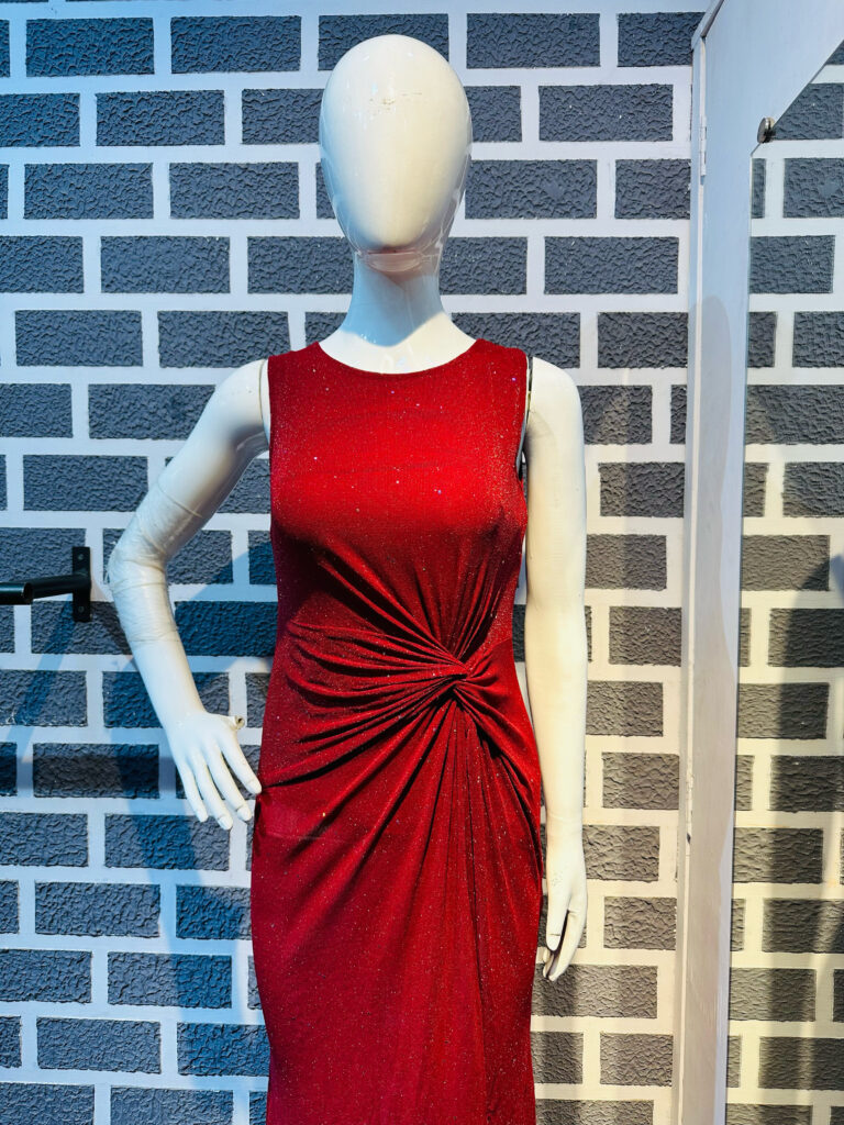 Partywear Red Gown Slit Style