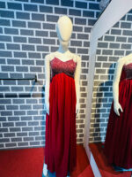 Party Wear Red Floor length Gown