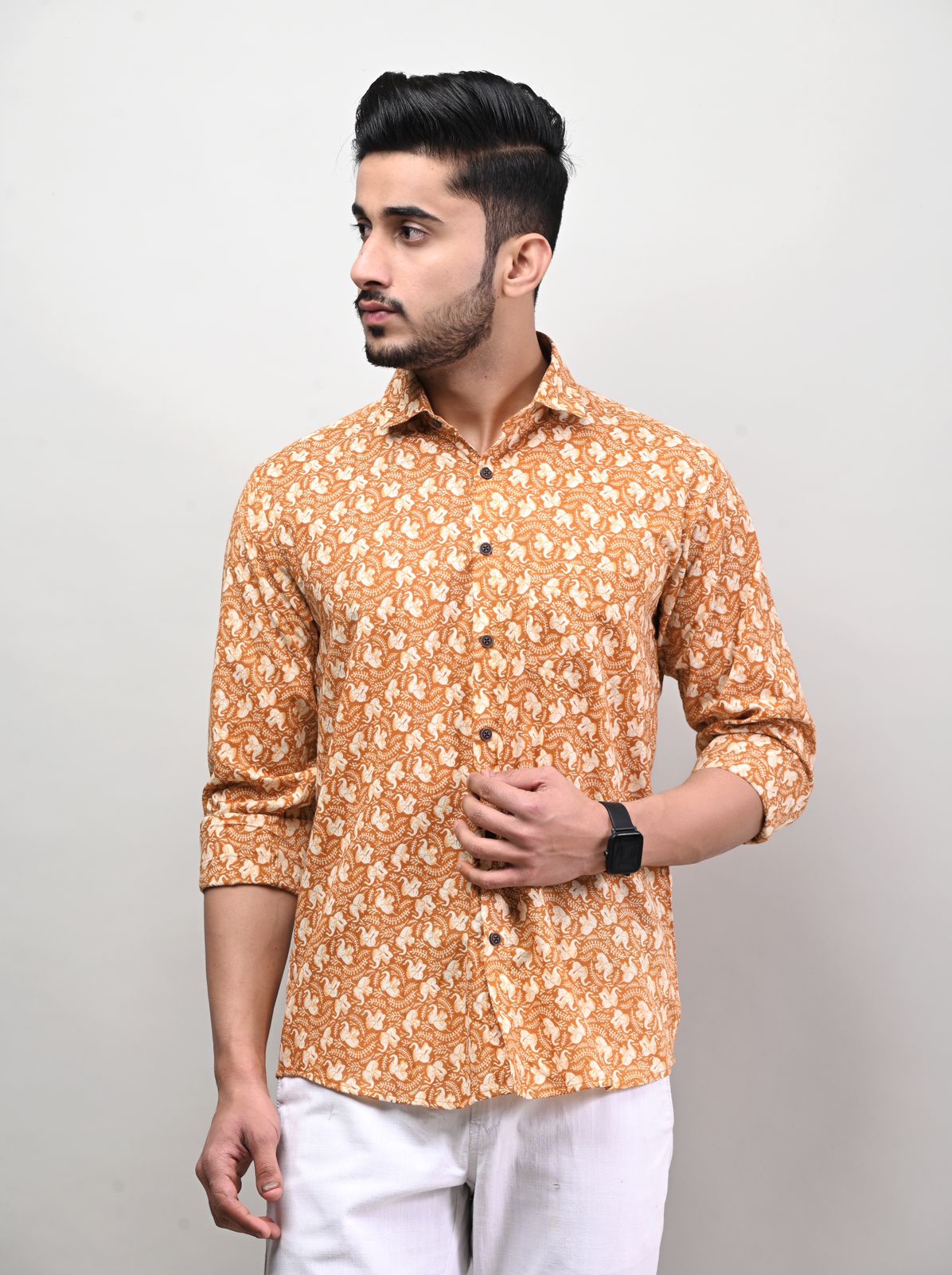 Rajasthani Hand Block Print Cotton Full Sleeve Shirt