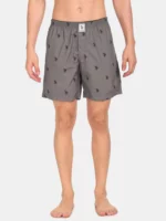 US POLO ASSN Printed Grey Boxer Shorts for Men